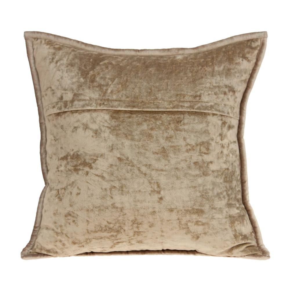 20" x 7" x 20" Transitional Taupe Solid Quilted Pillow Cover With Poly Insert - 334094. Picture 2