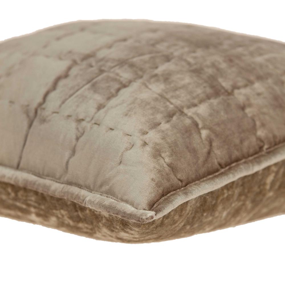 20" x 7" x 20" Transitional Taupe Solid Quilted Pillow Cover With Poly Insert - 334094. Picture 4