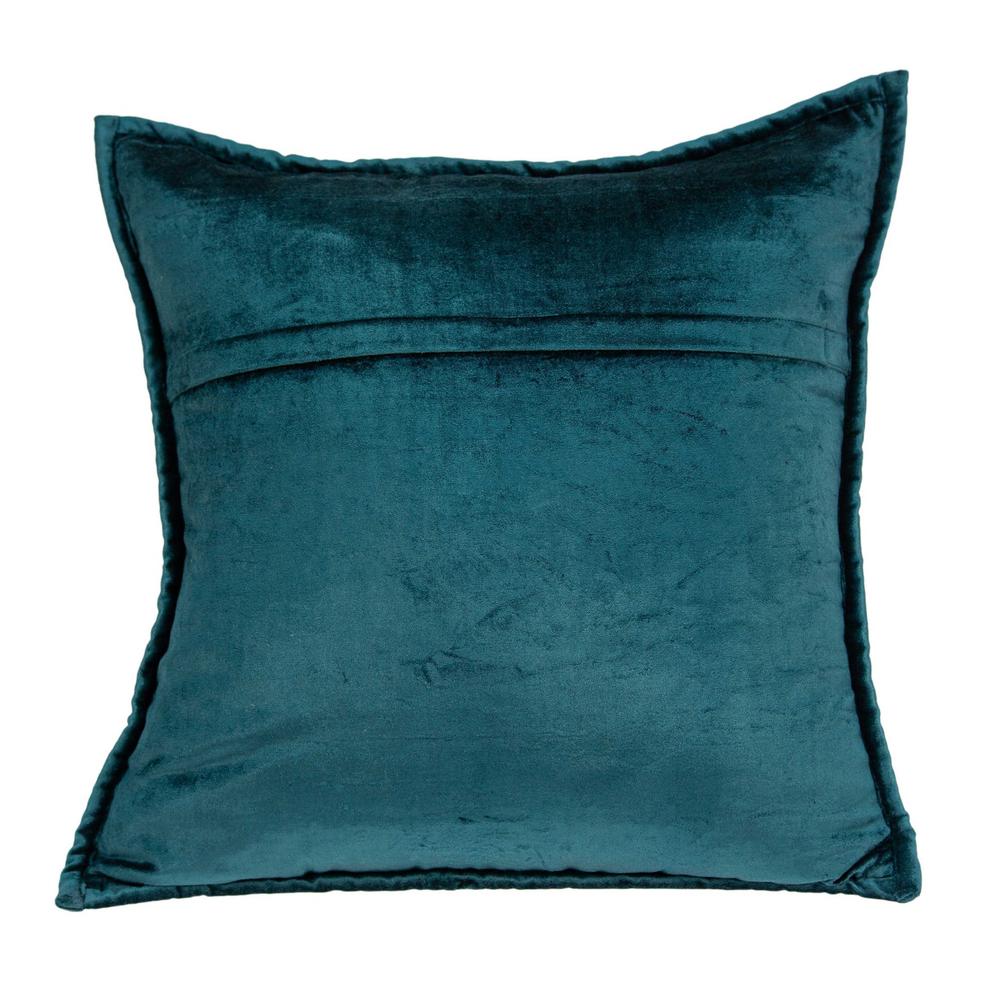 20" x 7" x 20" Transitional Teal Solid Quilted Pillow Cover With Poly Insert - 334096. Picture 2