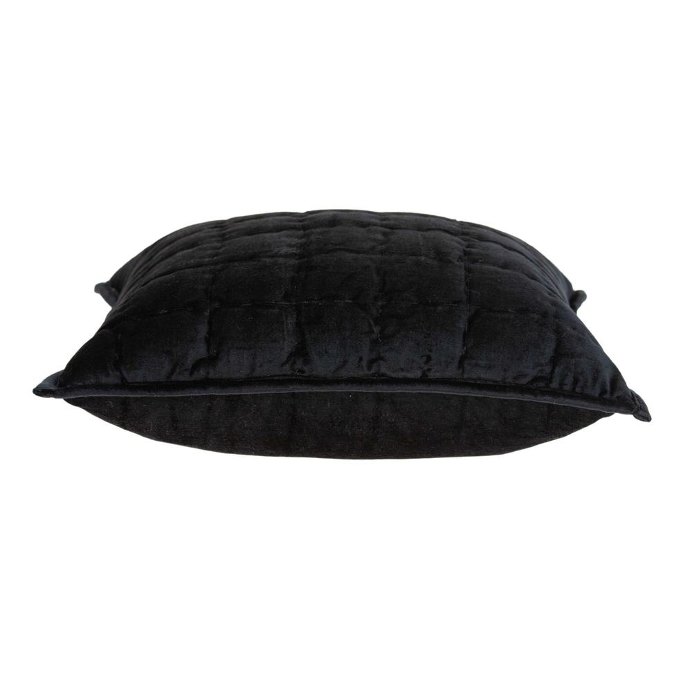 20" x 7" x 20" Transitional Black Solid Quilted Pillow Cover With Poly Insert - 334097. Picture 3