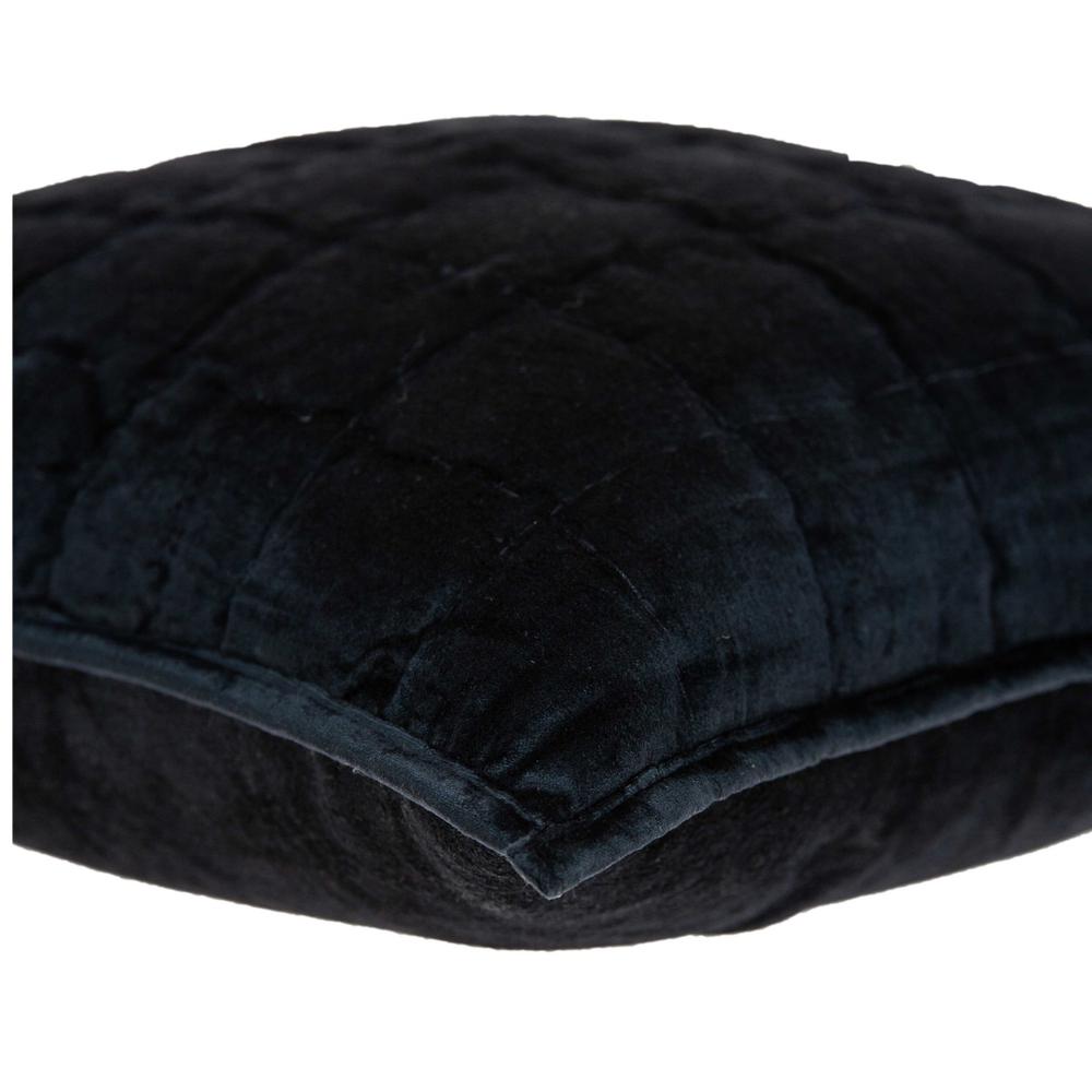 20" x 7" x 20" Transitional Black Solid Quilted Pillow Cover With Poly Insert - 334097. Picture 4