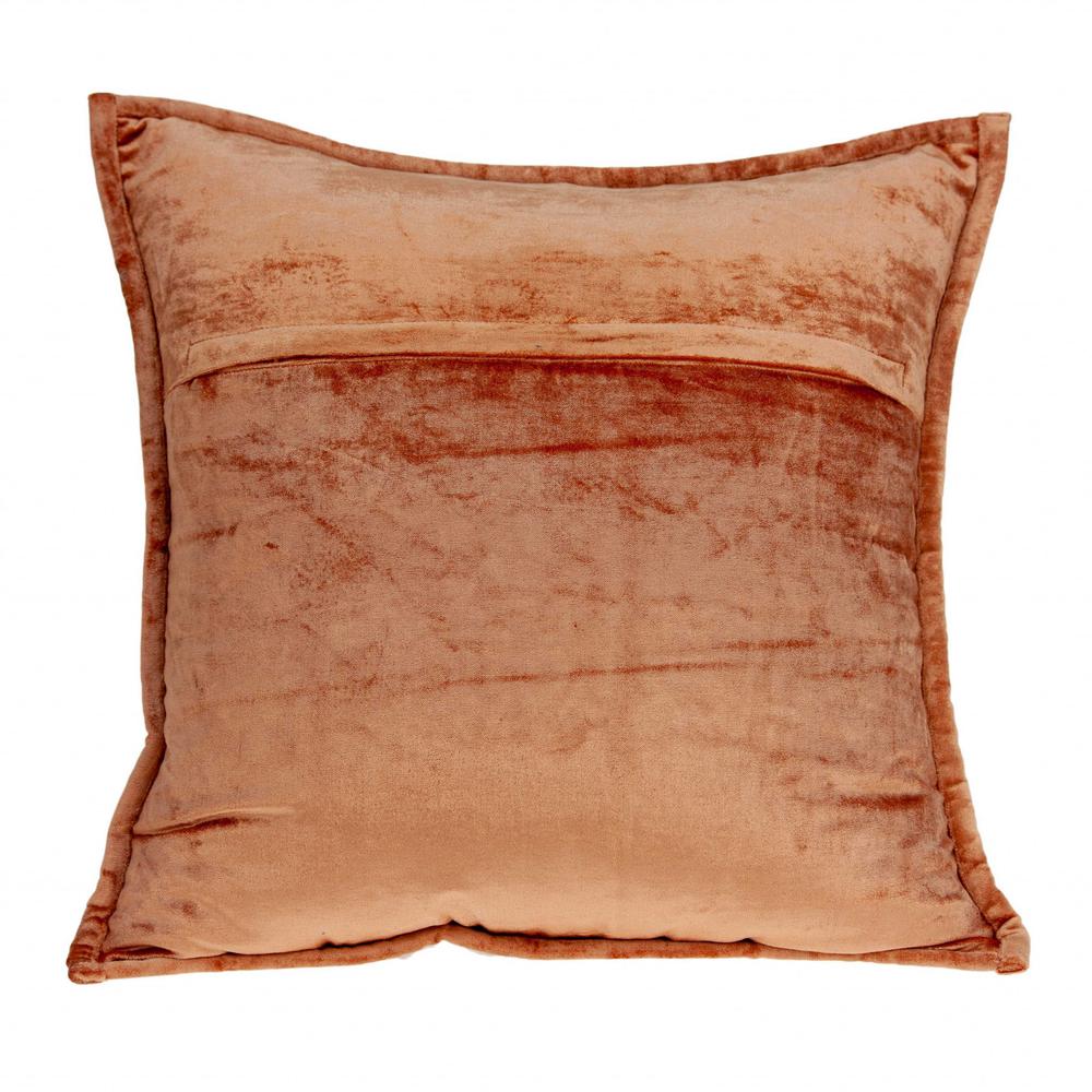 20" x 7" x 20" Transitional Orange Solid Quilted Pillow Cover With Poly Insert - 334098. Picture 2
