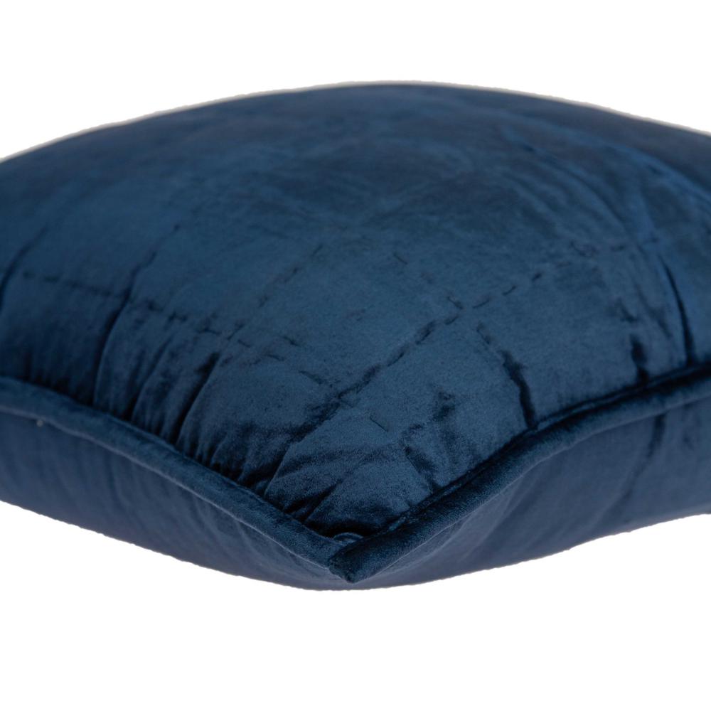 20" x 7" x 20" Transitional Navy Blue Quilted Pillow Cover With Poly Insert - 334100. Picture 4