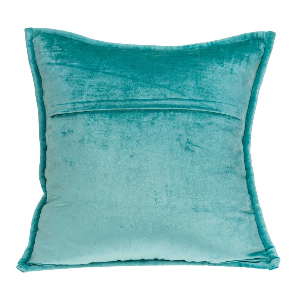 20" x 7" x 20" Transitional Aqua Solid Quilted Pillow Cover With Poly Insert - 334101. Picture 2