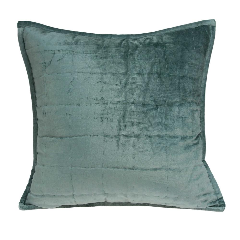 20" x 7" x 20" Transitional Sea Foam Solid Quilted Pillow Cover With Poly Insert - 334102. Picture 1