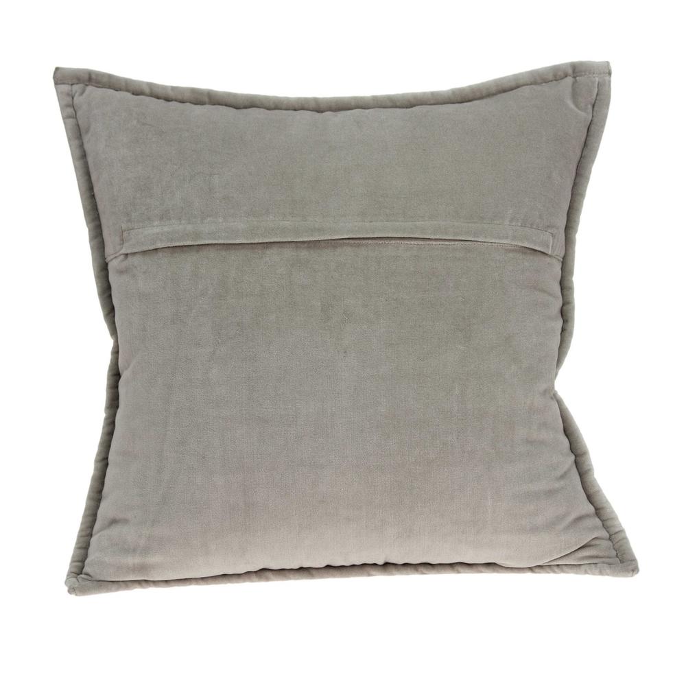 20" x 7" x 20" Transitional Gray Solid Quilted Pillow Cover With Poly Insert - 334103. Picture 2