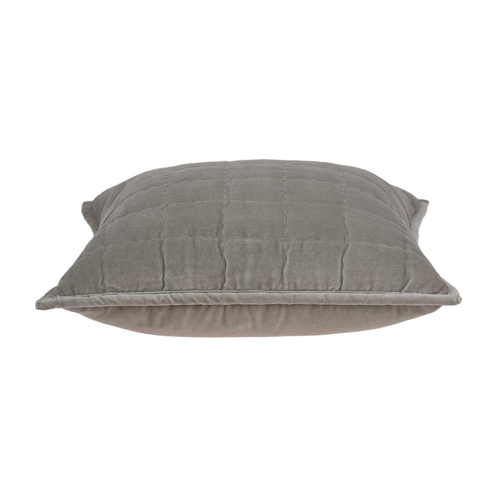 20" x 7" x 20" Transitional Gray Solid Quilted Pillow Cover With Poly Insert - 334103. Picture 3