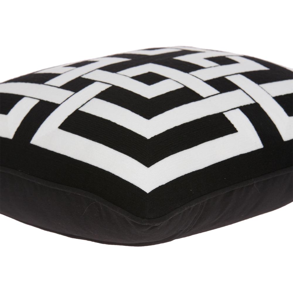 20" x 7" x 20" Transitional Black and White Pillow Cover With Poly Insert - 334116. Picture 4