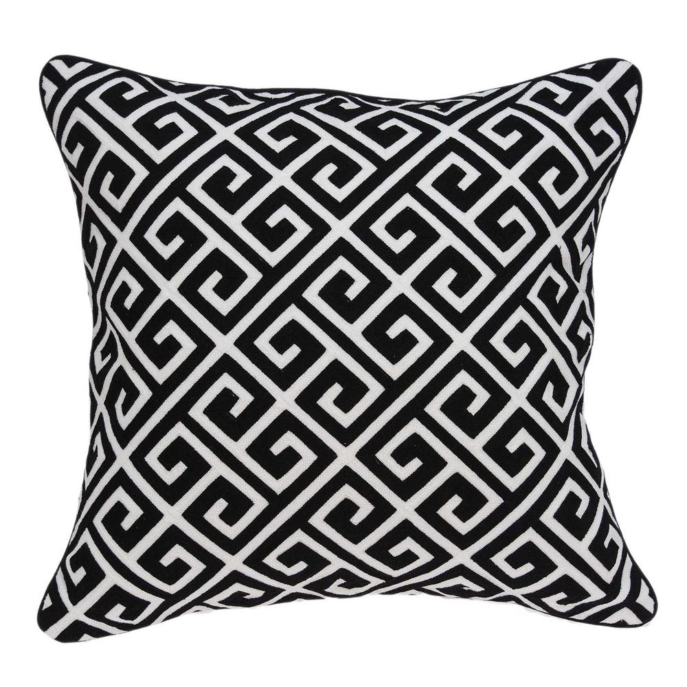 20" x 7" x 20" Cool Transitional Black and White Pillow Cover With Poly Insert - 334117. Picture 1