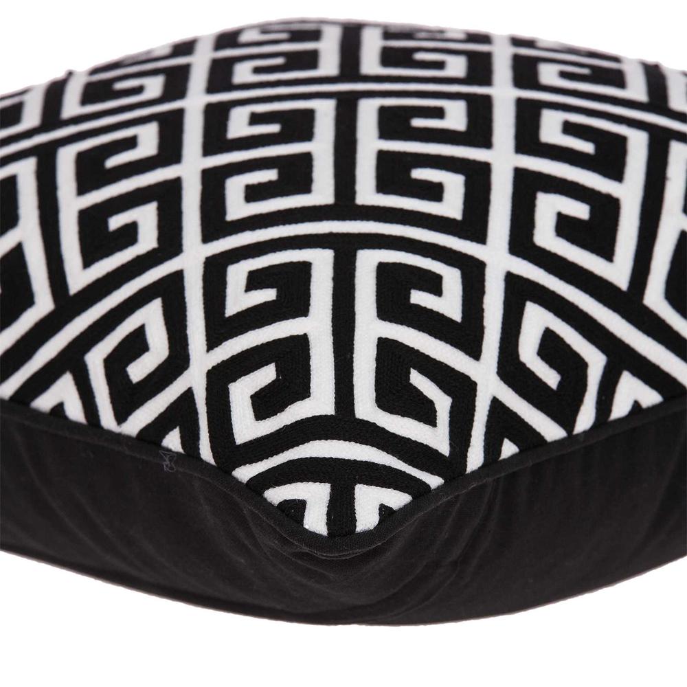 20" x 7" x 20" Cool Transitional Black and White Pillow Cover With Poly Insert - 334117. Picture 4