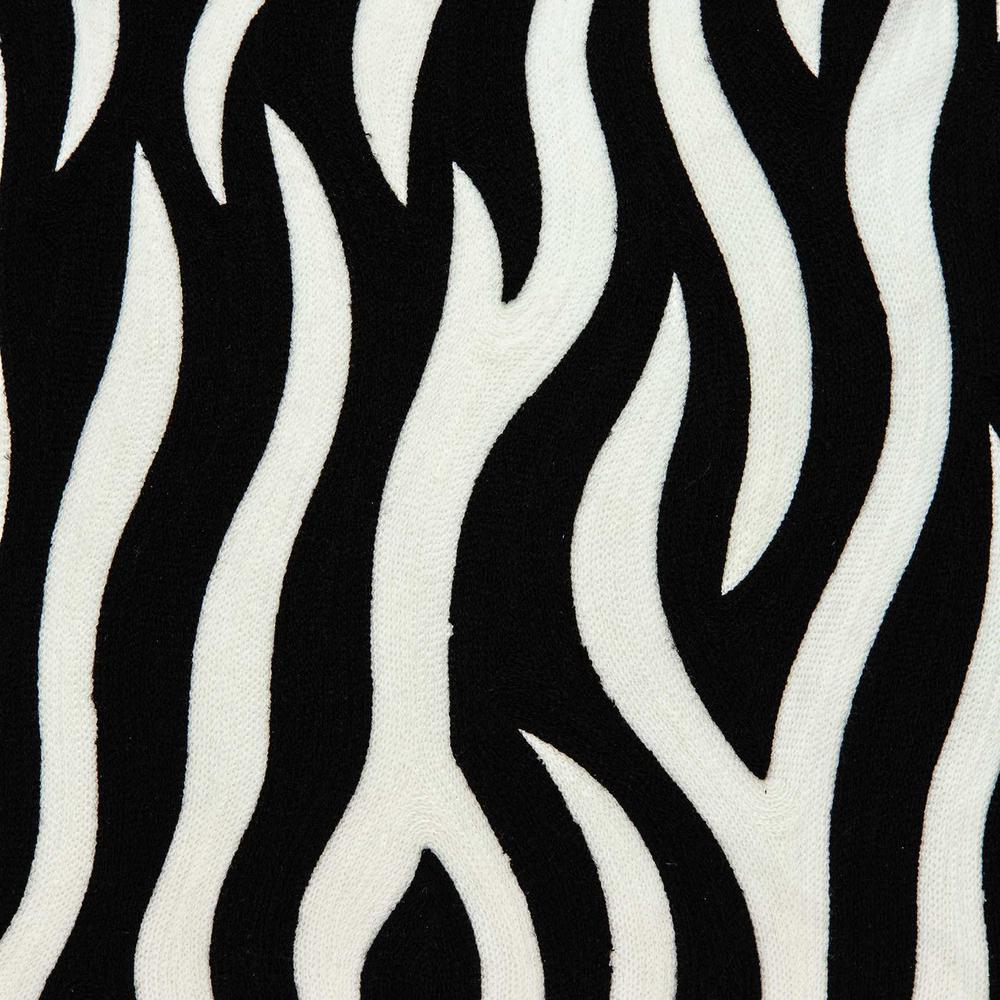 20" x 7" x 20" Transitional Black and White Zebra Pillow Cover With Poly Insert - 334118. Picture 5