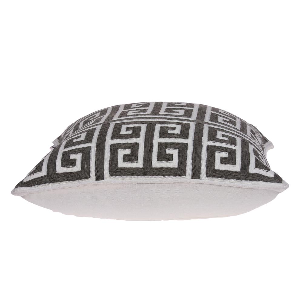 20" x 7" x 20" Cool Transitional Gray and White Pillow Cover With Poly Insert - 334123. Picture 3