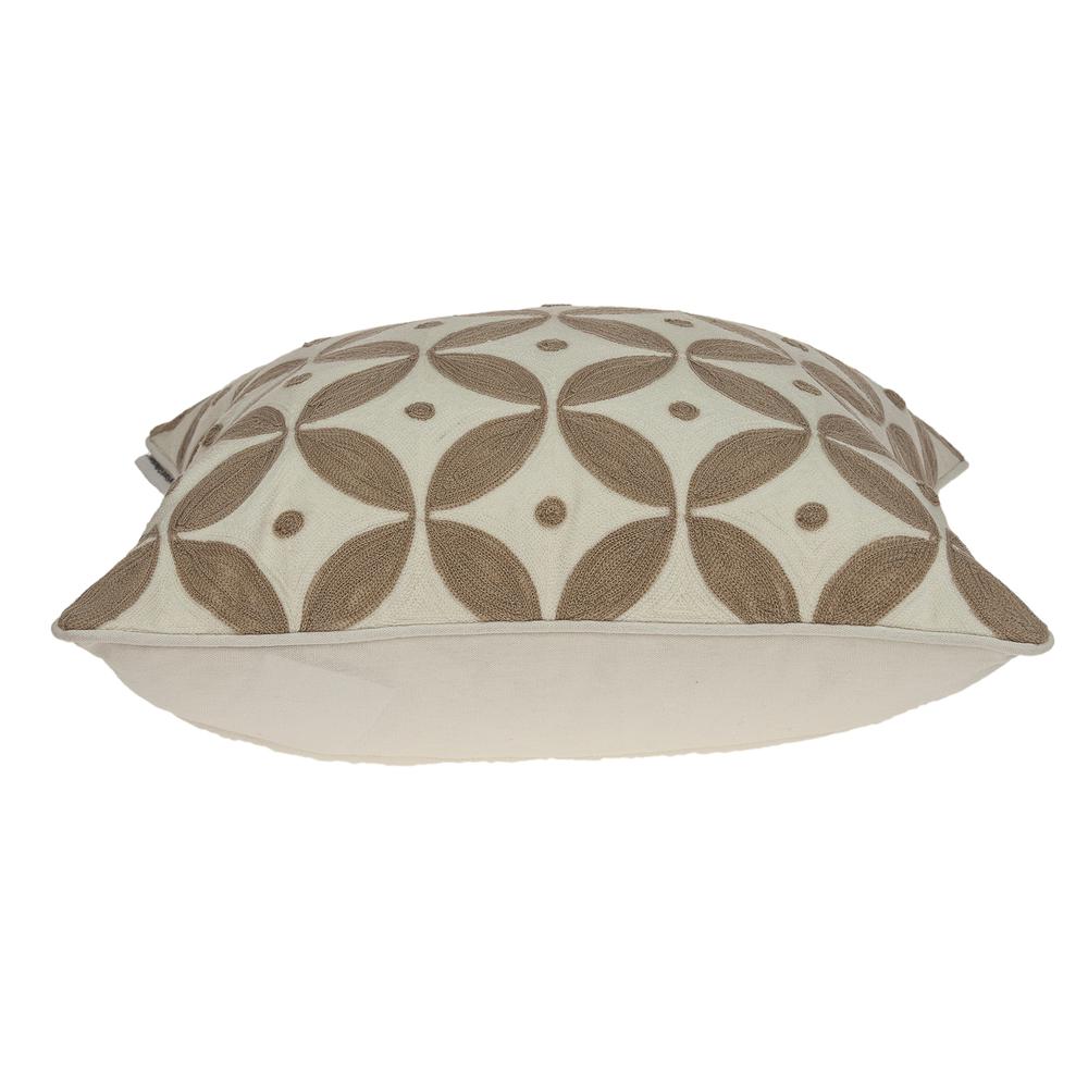 20" x 7" x 20" Transitional Beige and White Accent Pillow Cover With Poly Insert - 334127. Picture 3