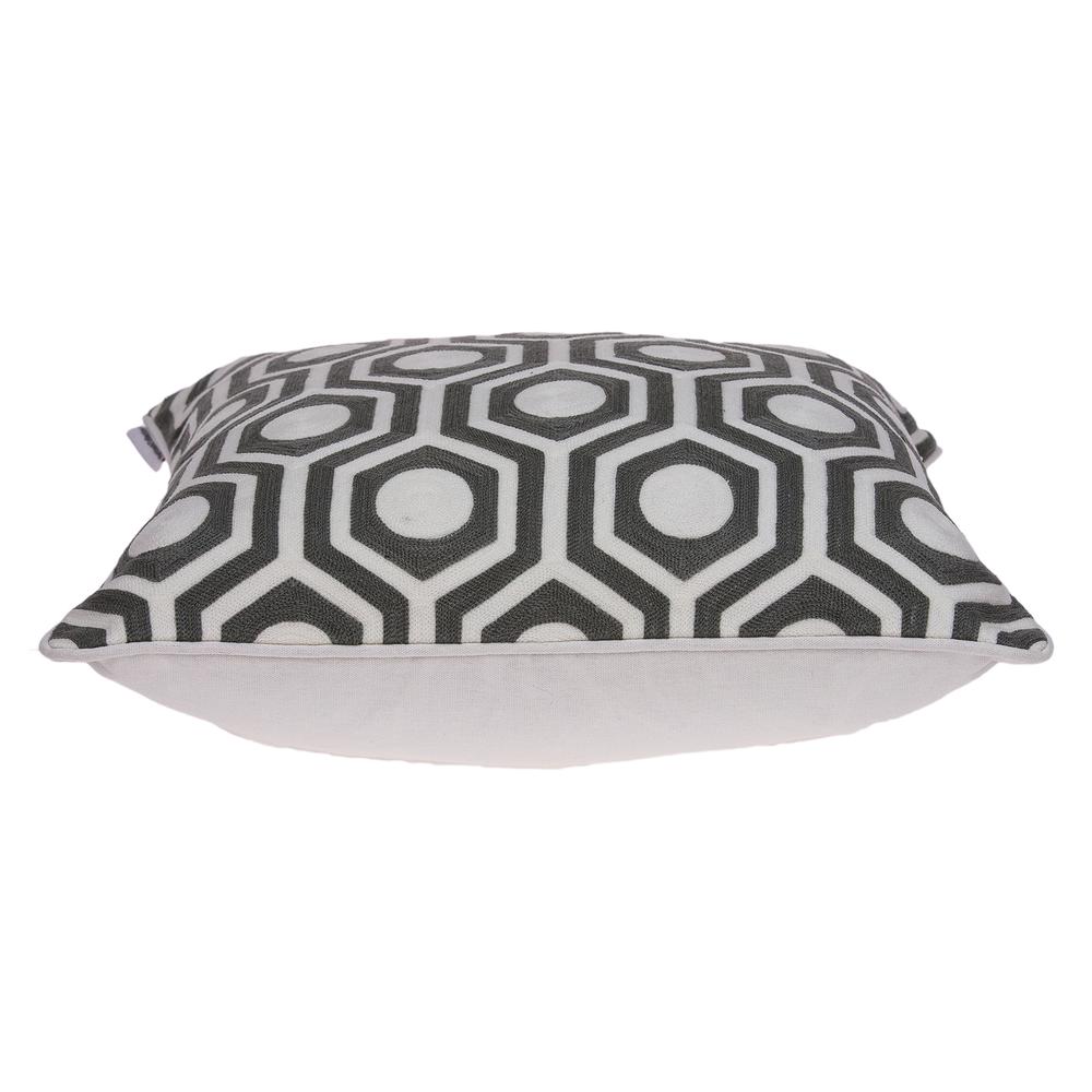 20" x 7" x 20" Cool Gray and White Pillow Cover With Poly Insert - 334130. Picture 3