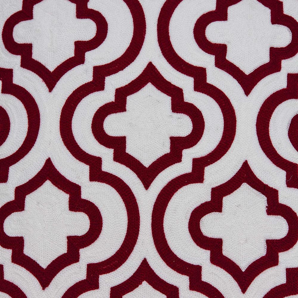 20" x 7" x 20" Transitional Red and White Accent Pillow Cover With Poly Insert - 334133. Picture 5