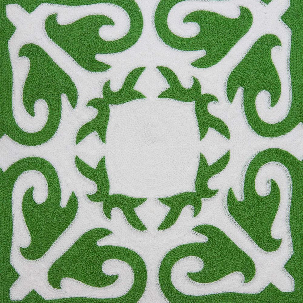 20" x 7" x 20" Traditional Green and White Accent Pillow Cover With Poly Insert - 334136. Picture 5