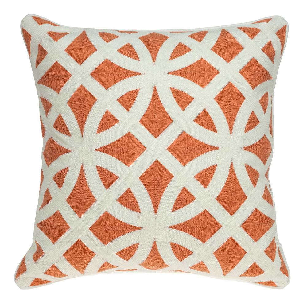 20" x 7" x 20" Transitional Orange Pillow Cover With Poly Insert - 334137. Picture 1