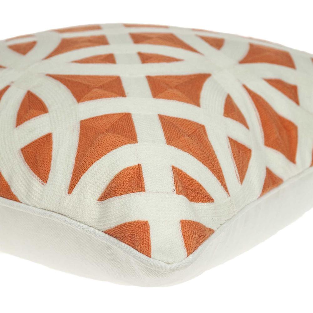 20" x 7" x 20" Transitional Orange Pillow Cover With Poly Insert - 334137. Picture 4