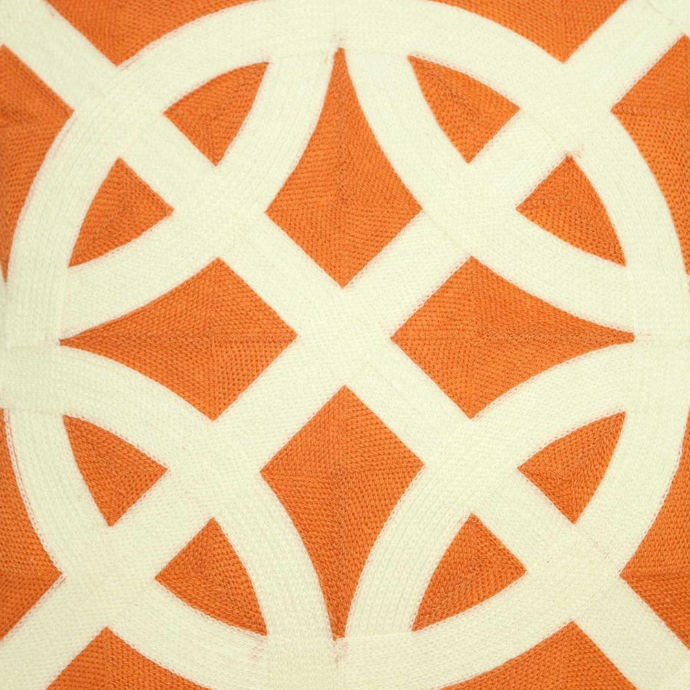 20" x 7" x 20" Transitional Orange Pillow Cover With Poly Insert - 334137. Picture 5