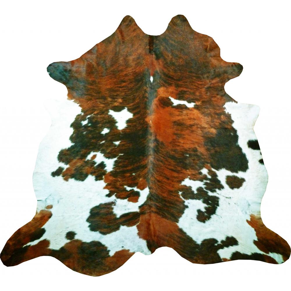 6 Ft Tri-Colored Brindled Cowhide Rug - 334412. Picture 1