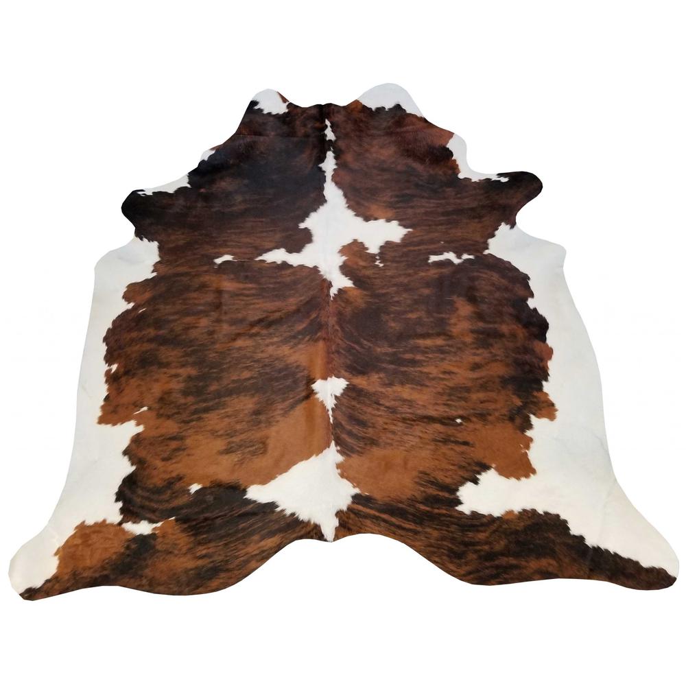 6 Ft Tri-Colored Brindled Cowhide Rug - 334412. Picture 2