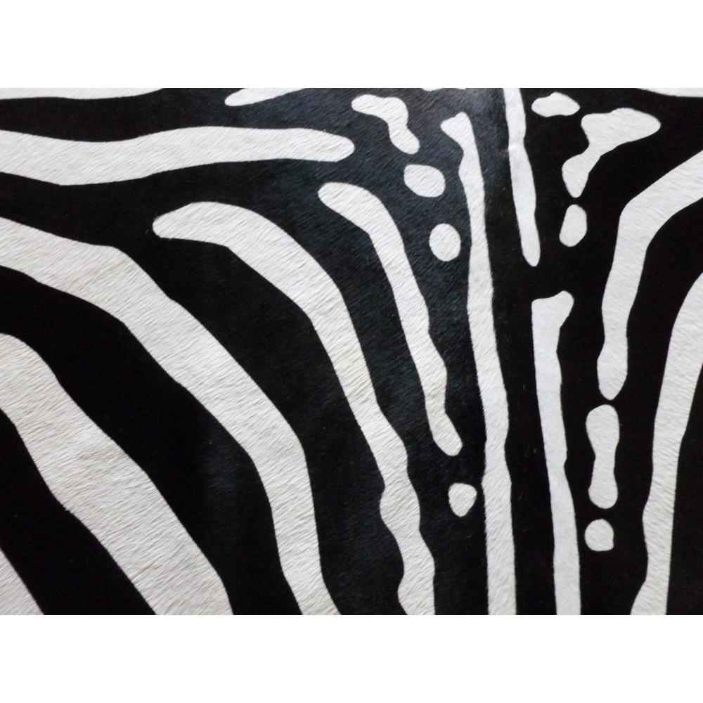 6 Ft Stenciled Reverse Zebra Cowhide Rug - 334435. Picture 2