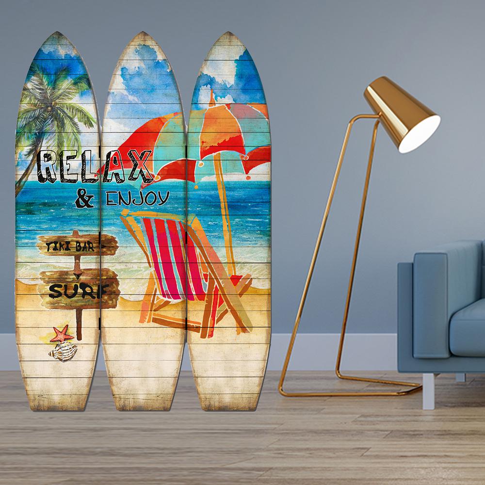 47"x1"x71" Multicolor Surfboard Screen - 342730. Picture 2