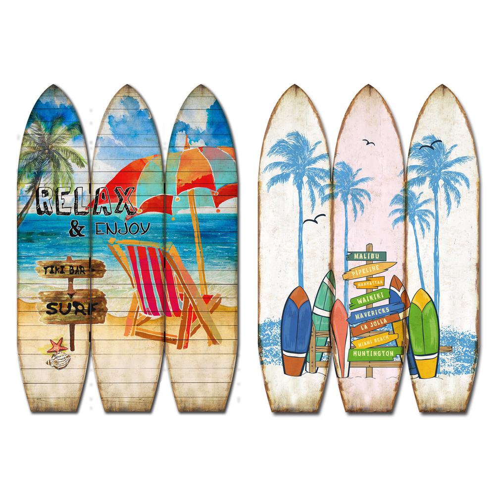47"x1"x71" Multicolor Surfboard Screen - 342730. Picture 3