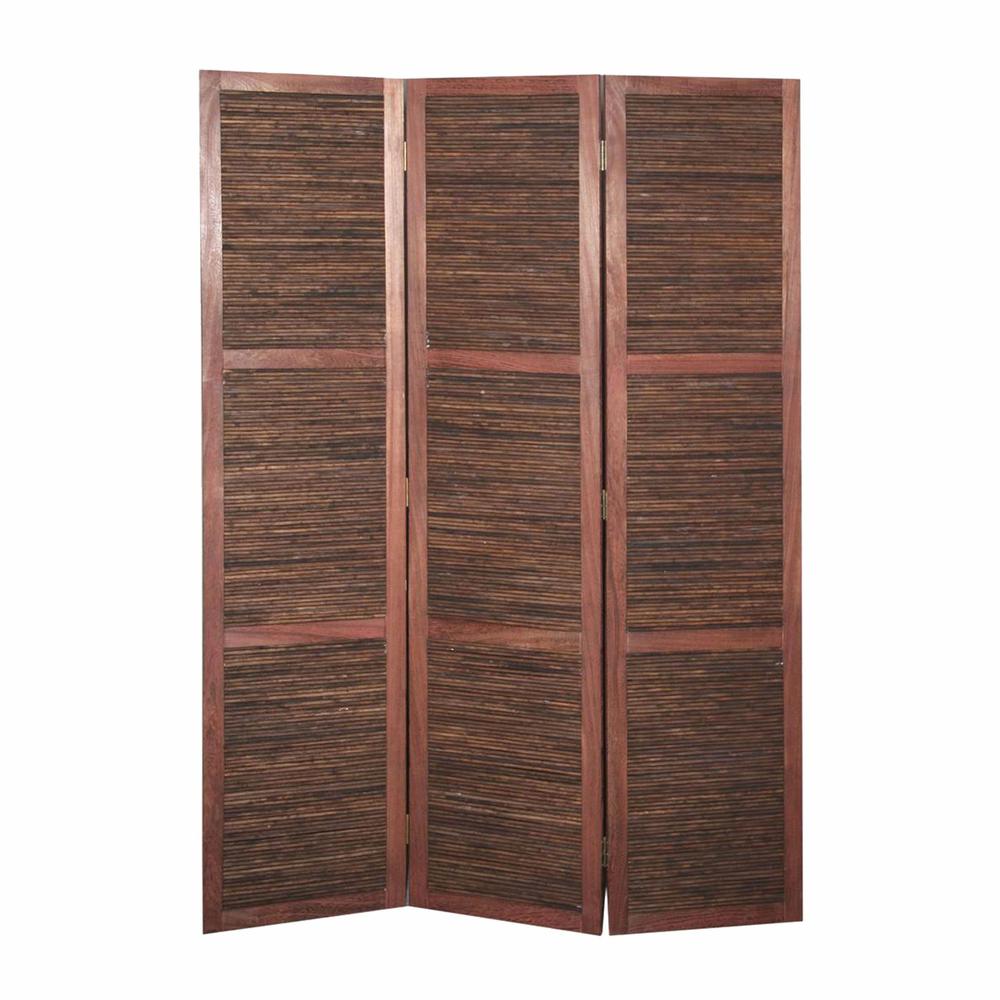 Warm Brown 3 Panel Room Divider Screen - 342750. The main picture.