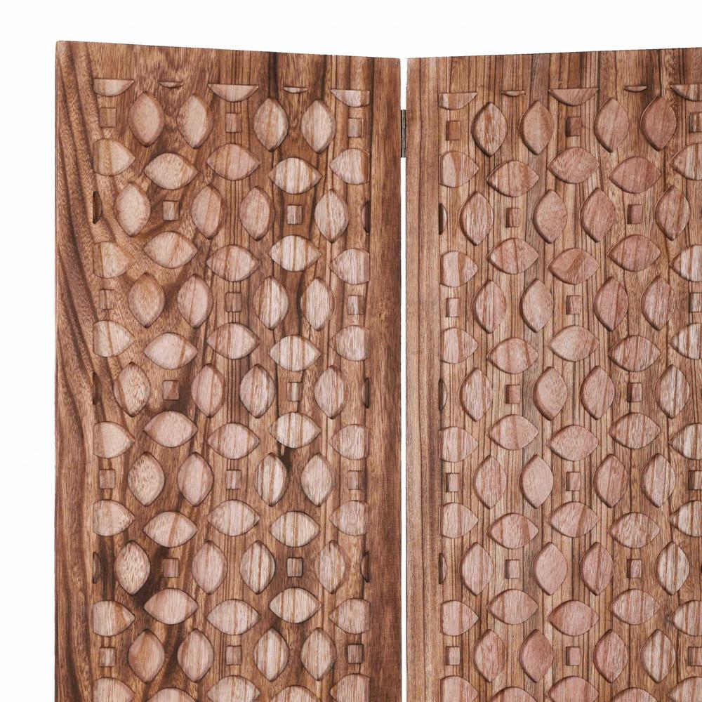 Stunning Carved Brown Wood Room Divider Screen - 342753. Picture 2