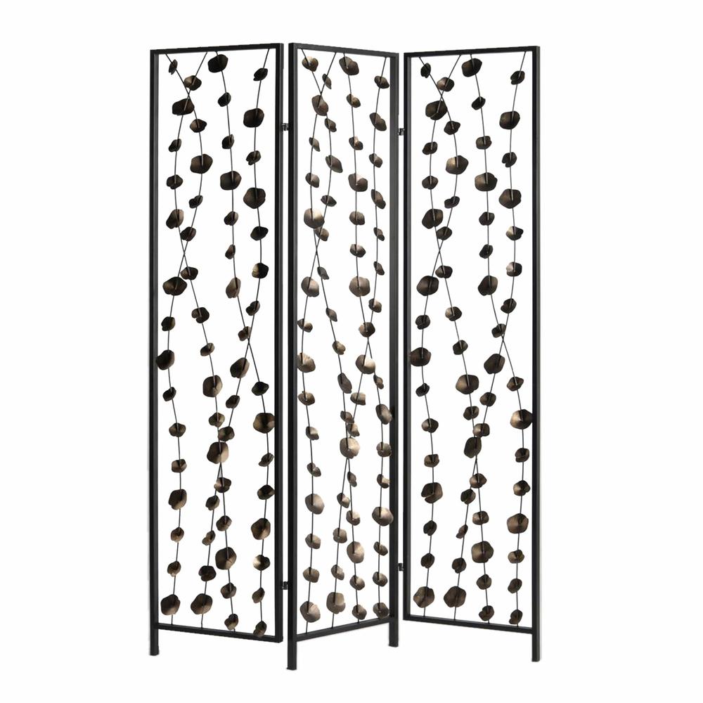 48" x 1" x 71" Gray And Bronze Metal Falling Blooms  Screen - 342763. Picture 1