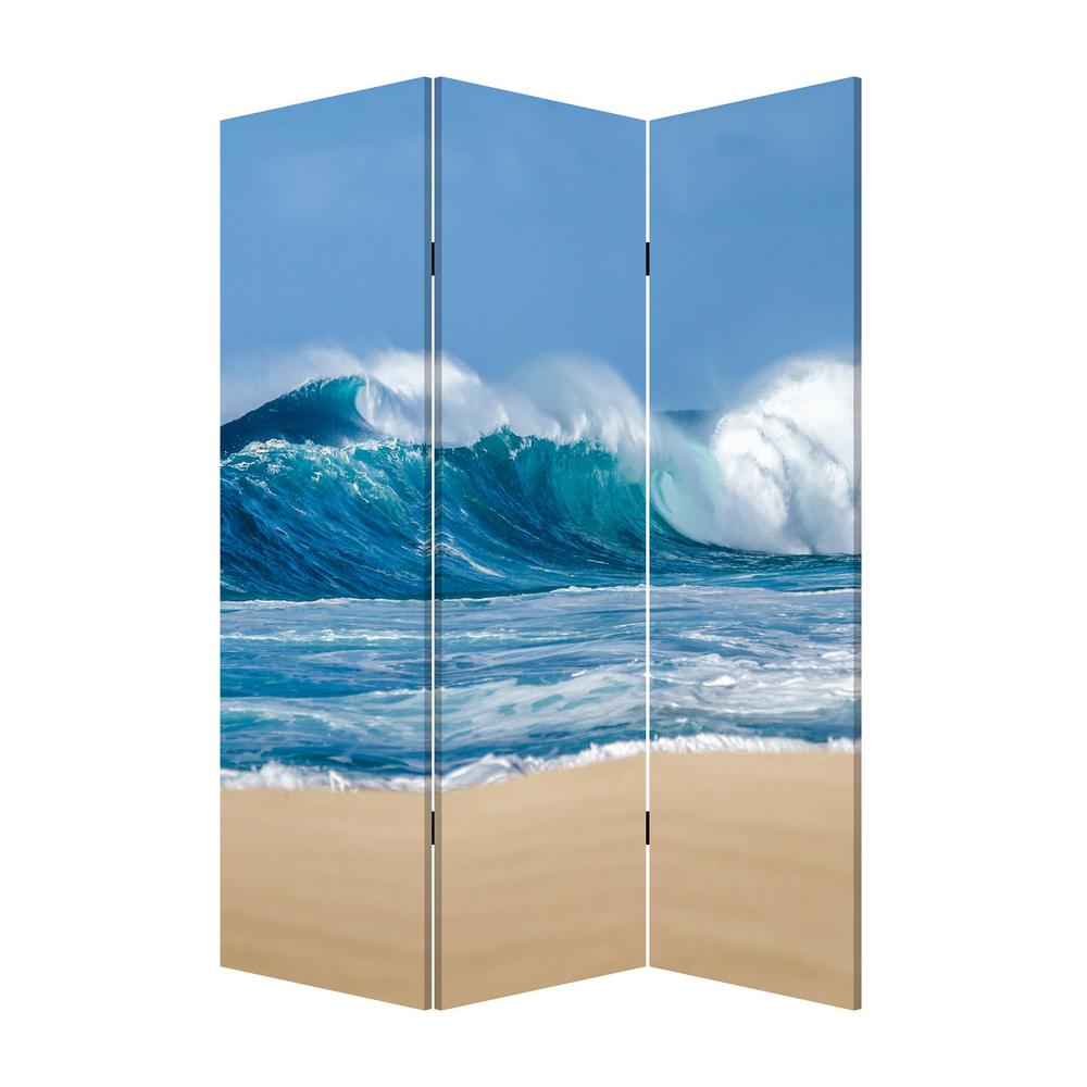 48" x 1" x 72" Multicolor, Canvas, Surf's Up - 3 Panel Screen - 342776. Picture 2