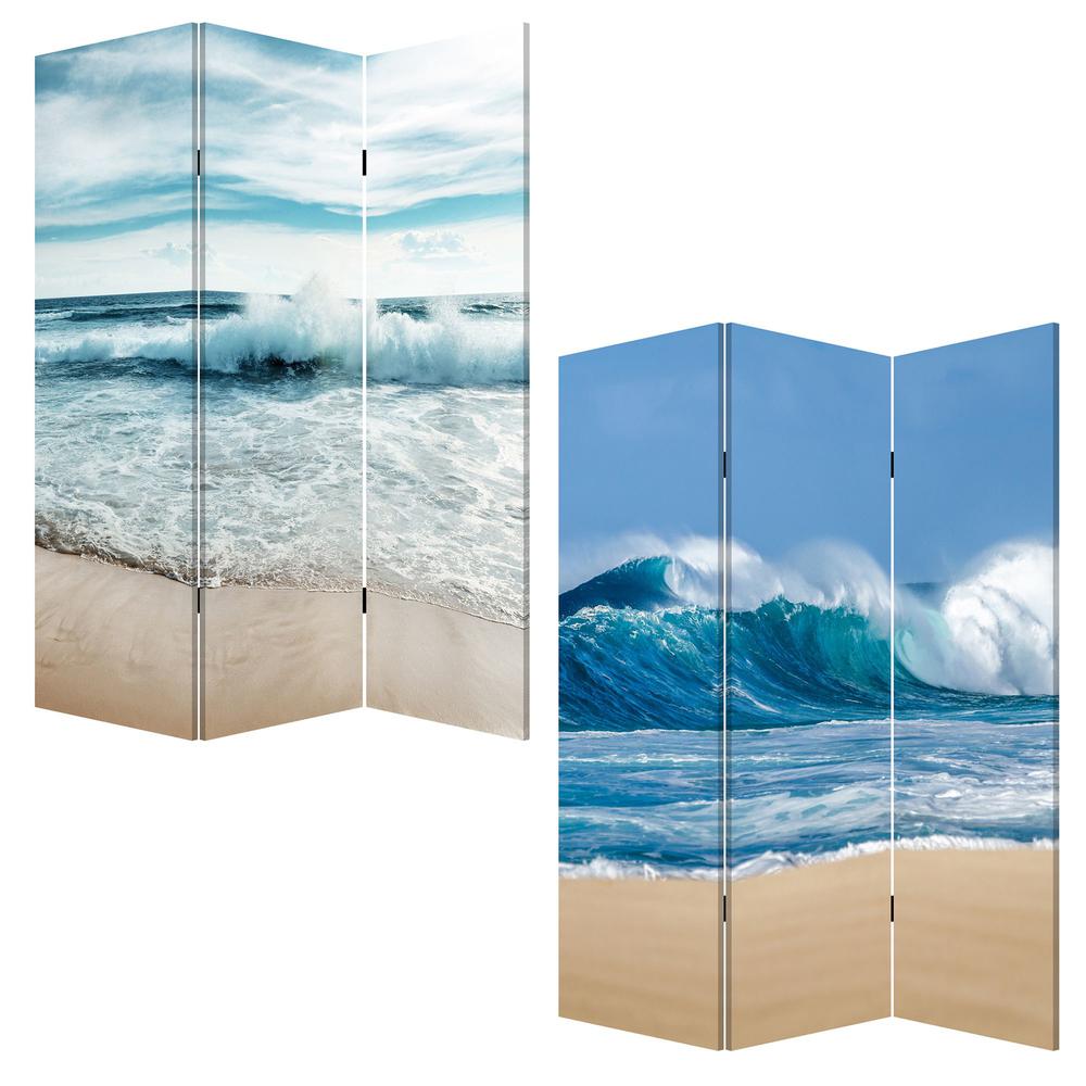 48" x 1" x 72" Multicolor, Canvas, Surf's Up - 3 Panel Screen - 342776. Picture 3