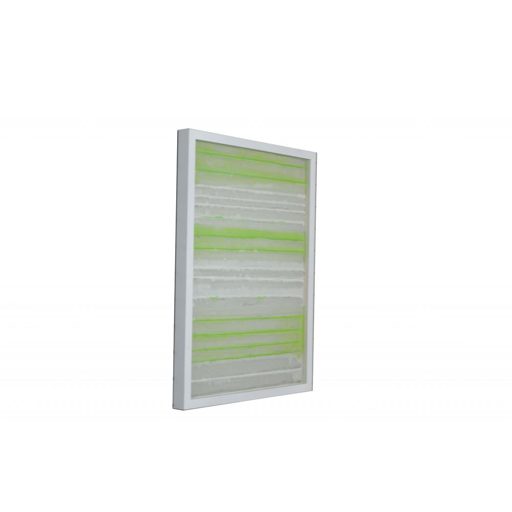 Fun White and Green Stripes Shadow Box Wall Art - 342835. Picture 2