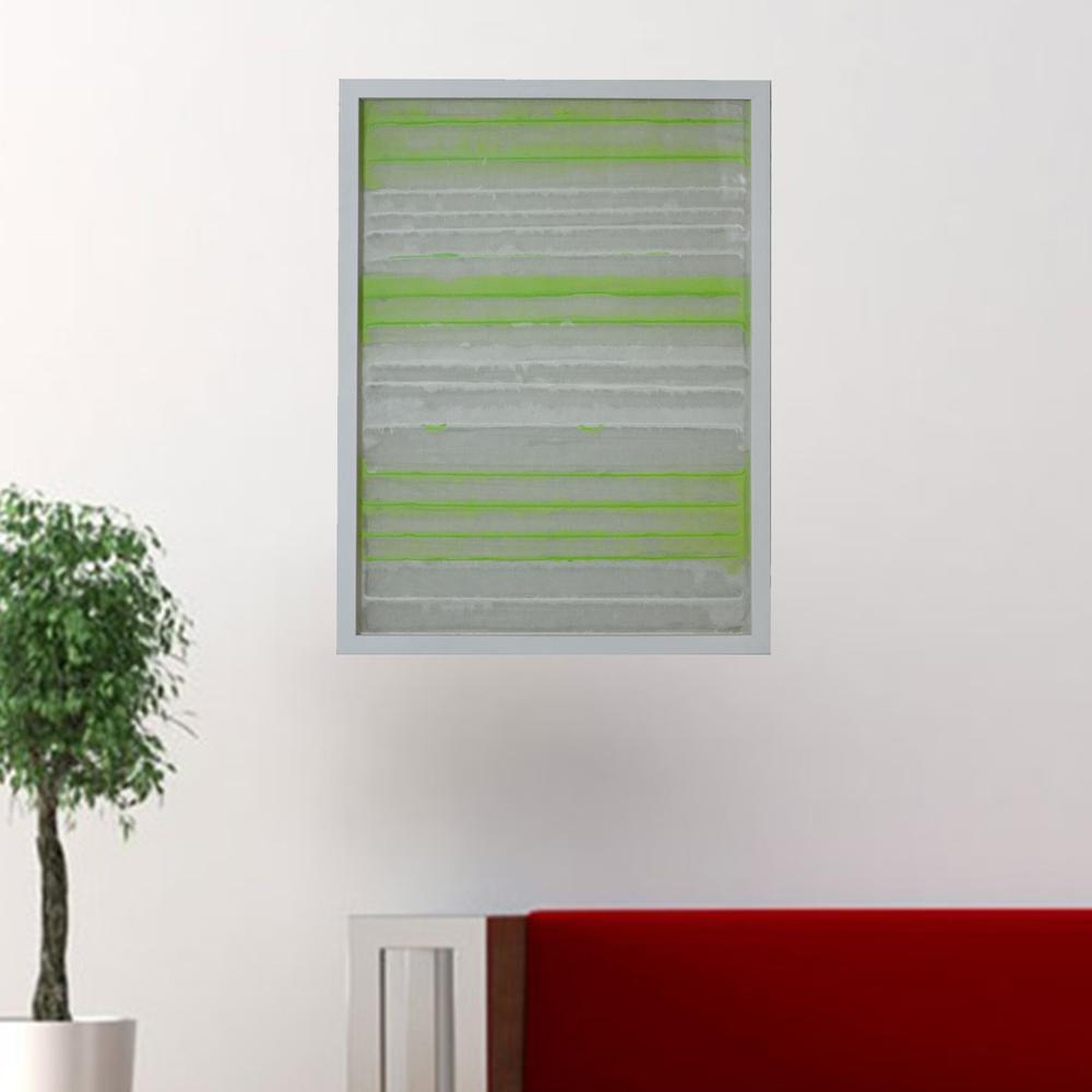 Fun White and Green Stripes Shadow Box Wall Art - 342835. Picture 3
