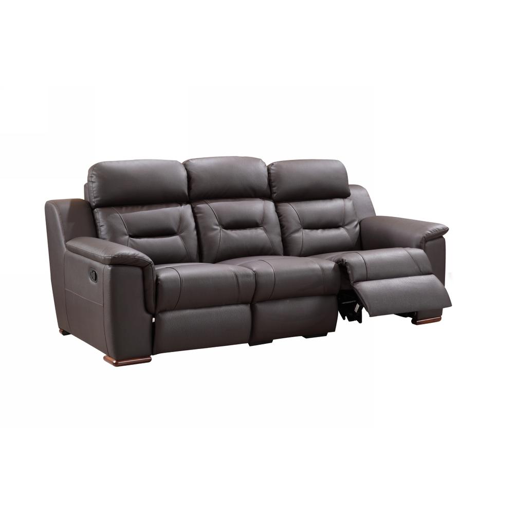 90" X 41" X 41" Modern Brown Leather Reclining Sofa - 343838. Picture 1