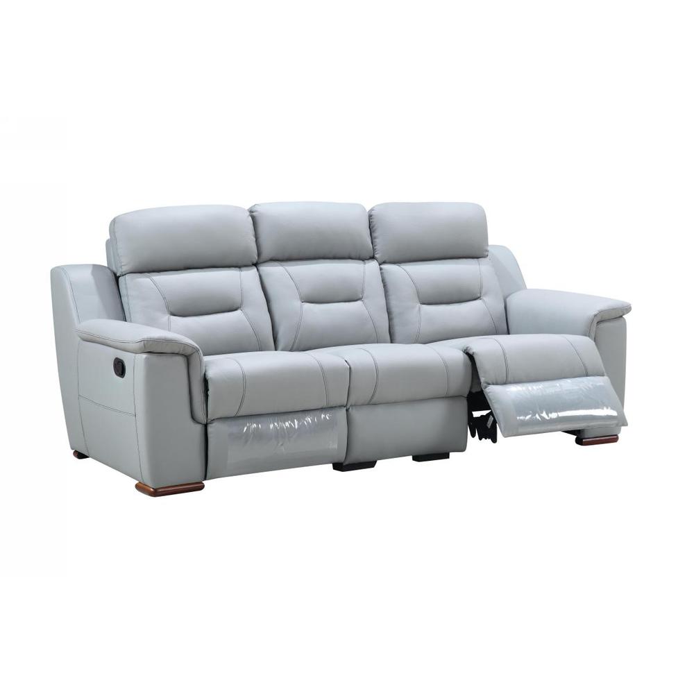 90" X 41" X 41" Modern Gray Leather Reclining Sofa - 343839. Picture 1
