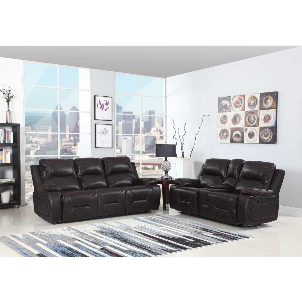 89" X 40"  X 40" Modern Brown Leather Sofa And Loveseat - 343853. Picture 1