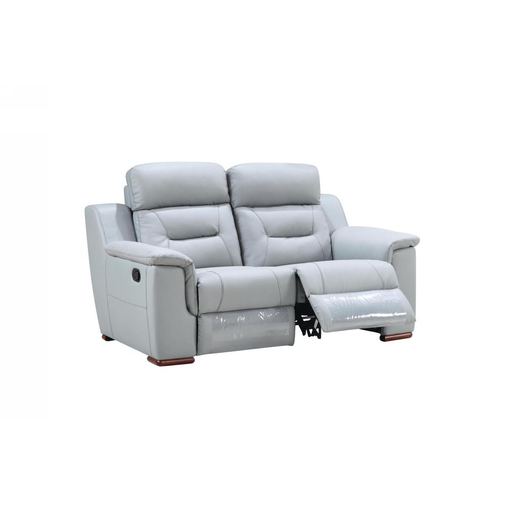 67'' X 41''  X 41'' Modern Gray Leather Loveseat - 343910. Picture 1