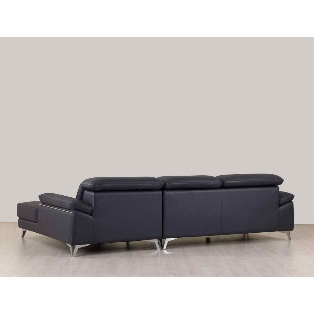 114'' X 67''  X 39'' Modern Blue Genuine Italian Leather Sectional - 343949. Picture 2