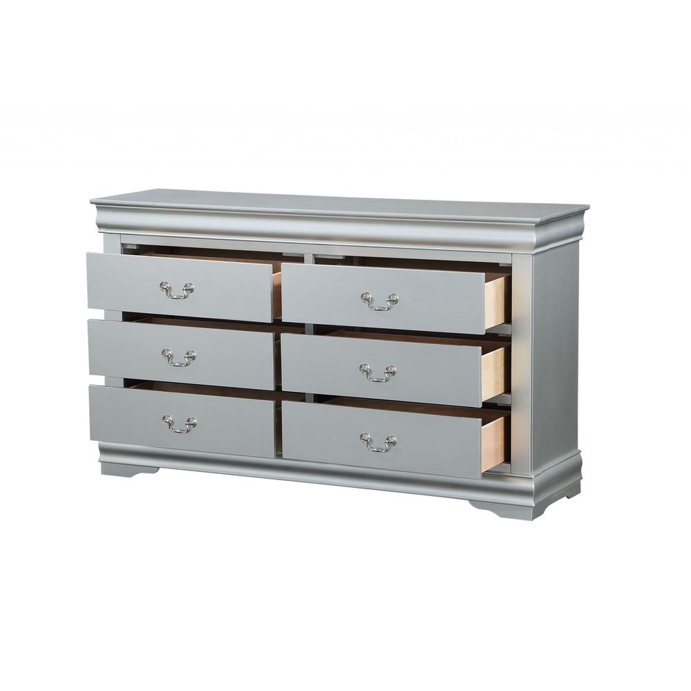 18" X 60" X 34" Platinum Wood Dresser - 347105. Picture 2