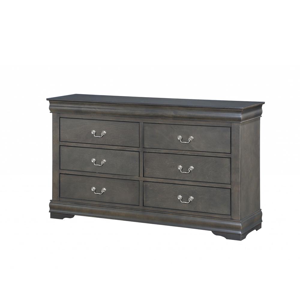 15" X 57" X 33" Dark Gray Wood Dresser - 347121. Picture 1