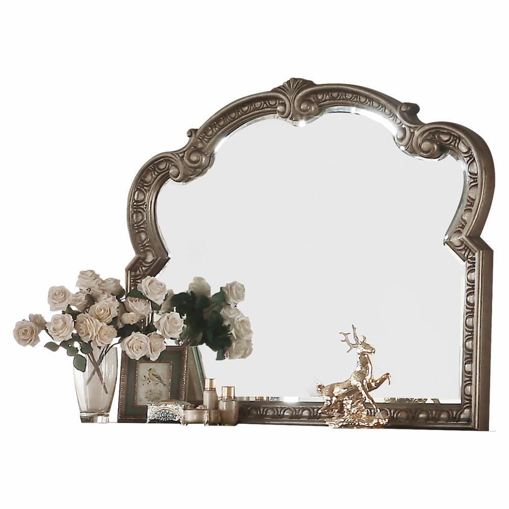 Antique Champagne Finish Baroque Style Wall Mirror - 347127. Picture 1