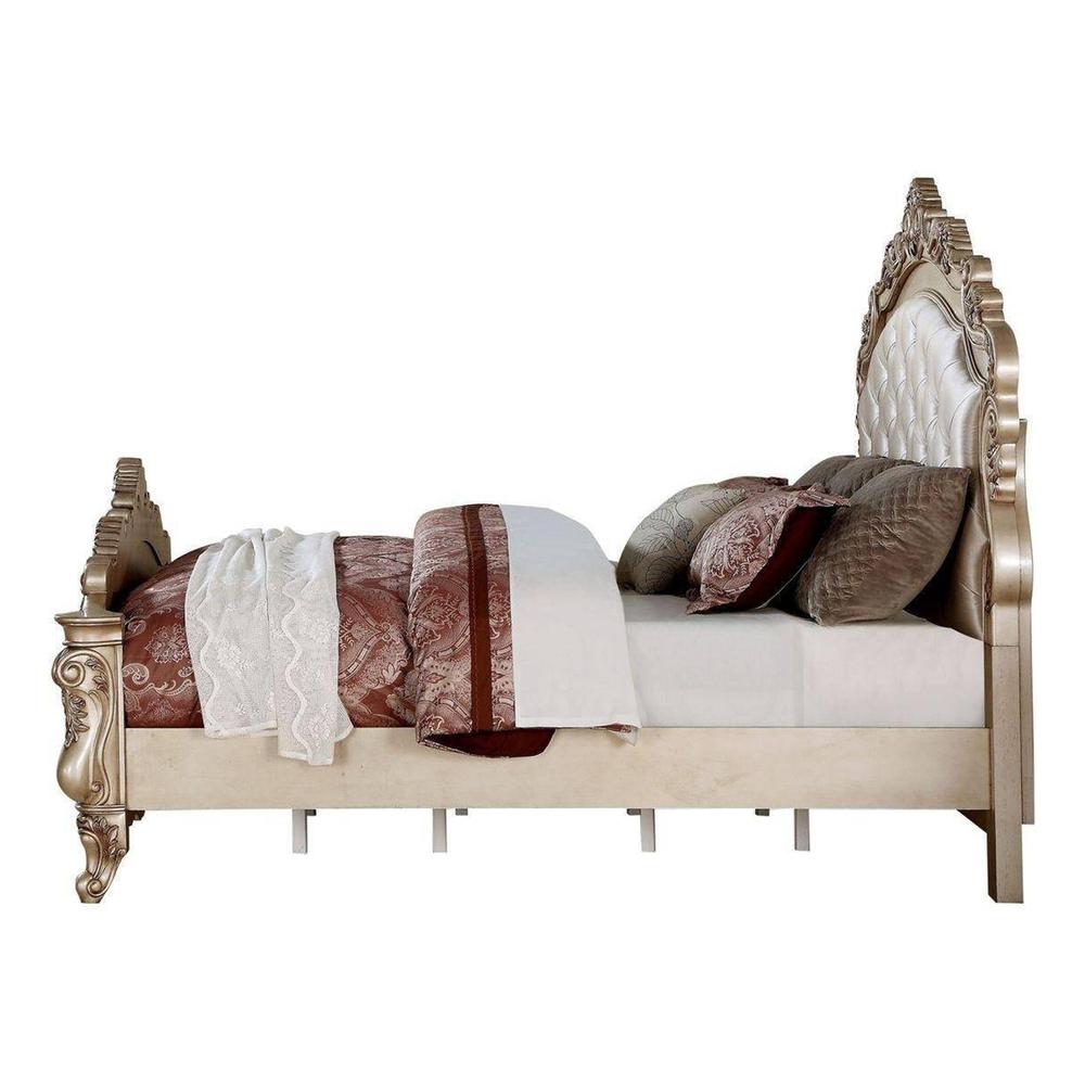 70" X 91" X 69" Fabric Antique White Wood Upholstered (HB/FB) Queen Bed - 347173. Picture 5