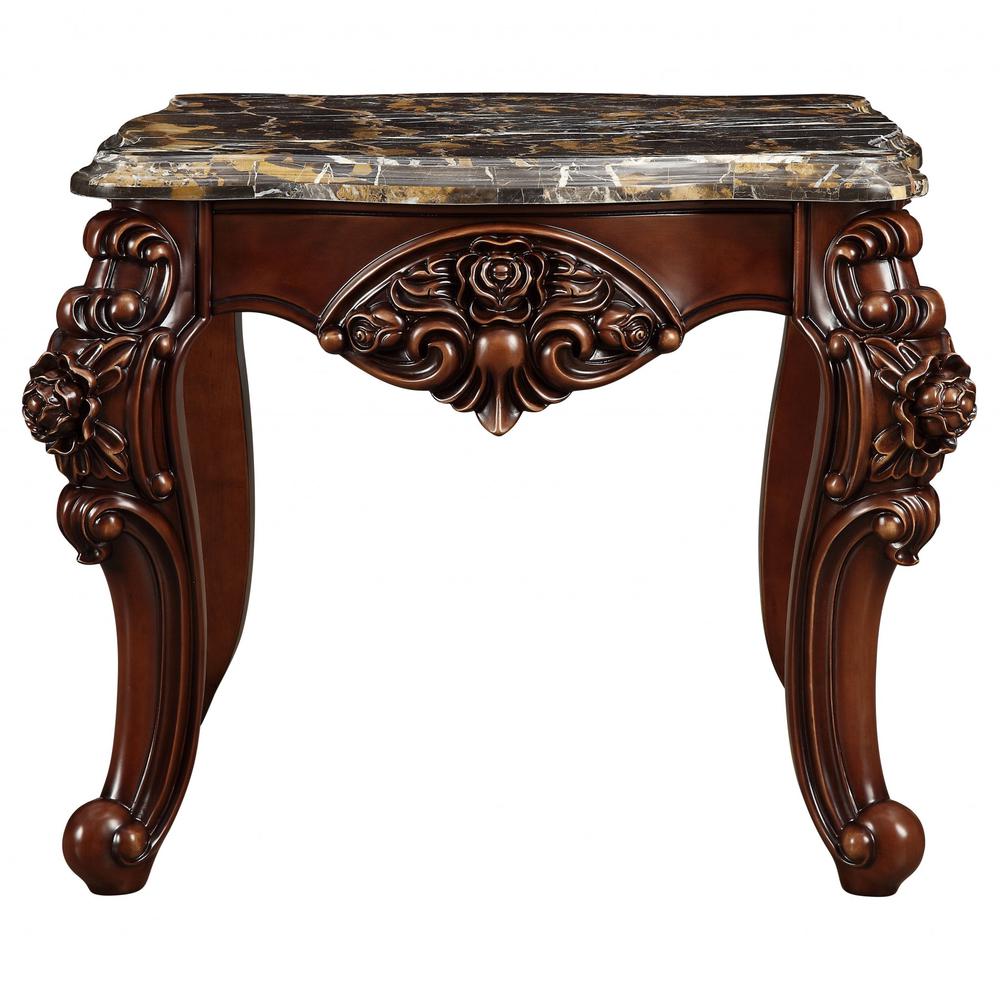 30" X 30" X 25" Marble Walnut Wood End Table. Picture 3
