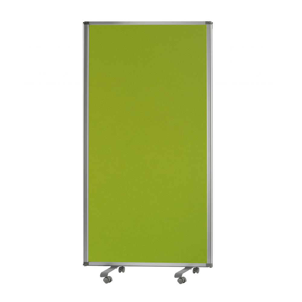 Green Rolling 3 Panel Room Divider Screen - 348667. Picture 2