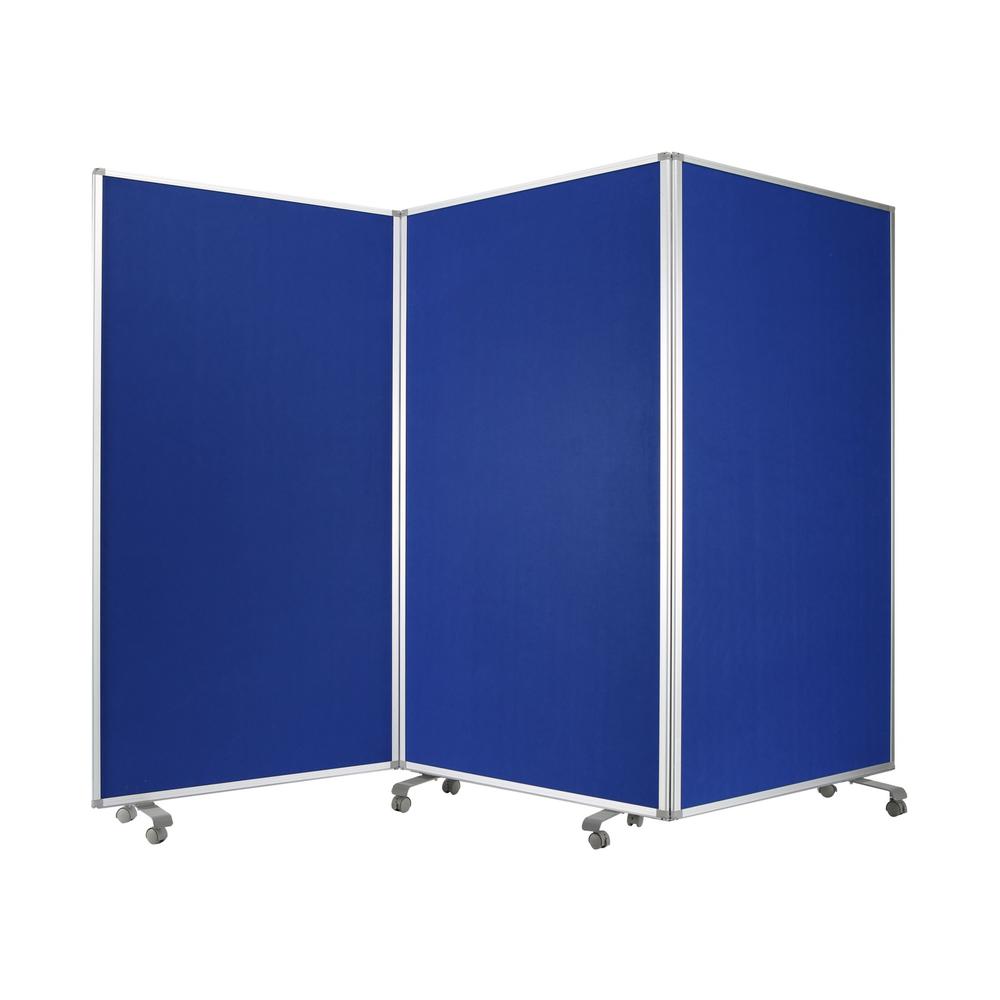 106" x 1" x 71" Blue, Metal and Fabric - Screen - 348668. Picture 1