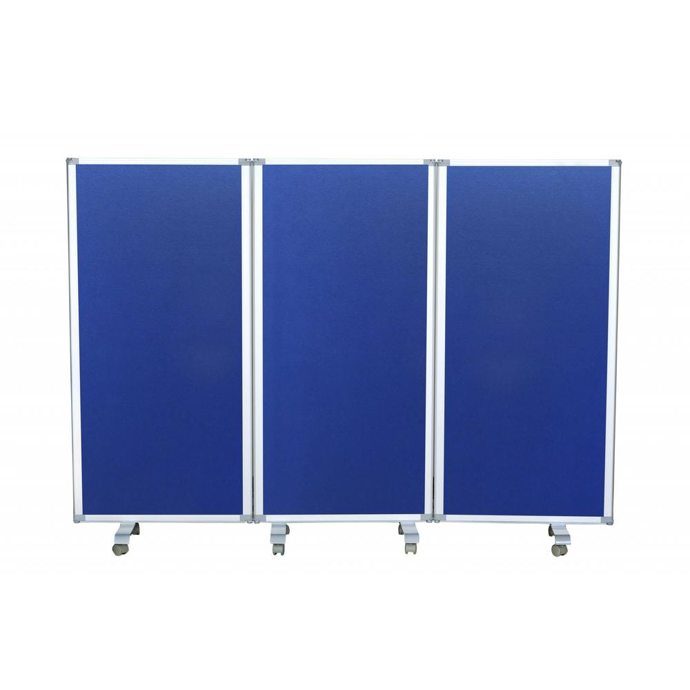 106" x 1" x 71" Blue, Metal and Fabric - Screen - 348668. Picture 4