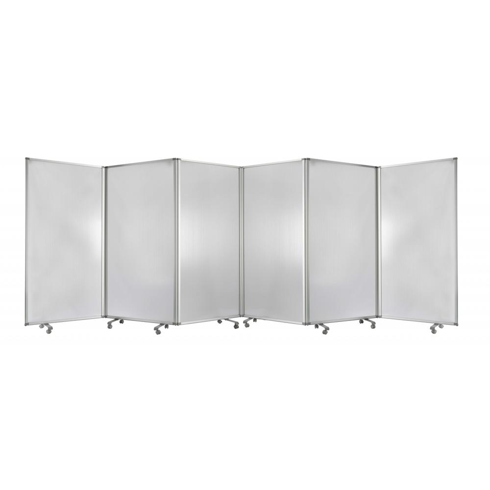 106" x 1" x 71" White, Metal and PVC Resilient - Screen - 348670. Picture 2