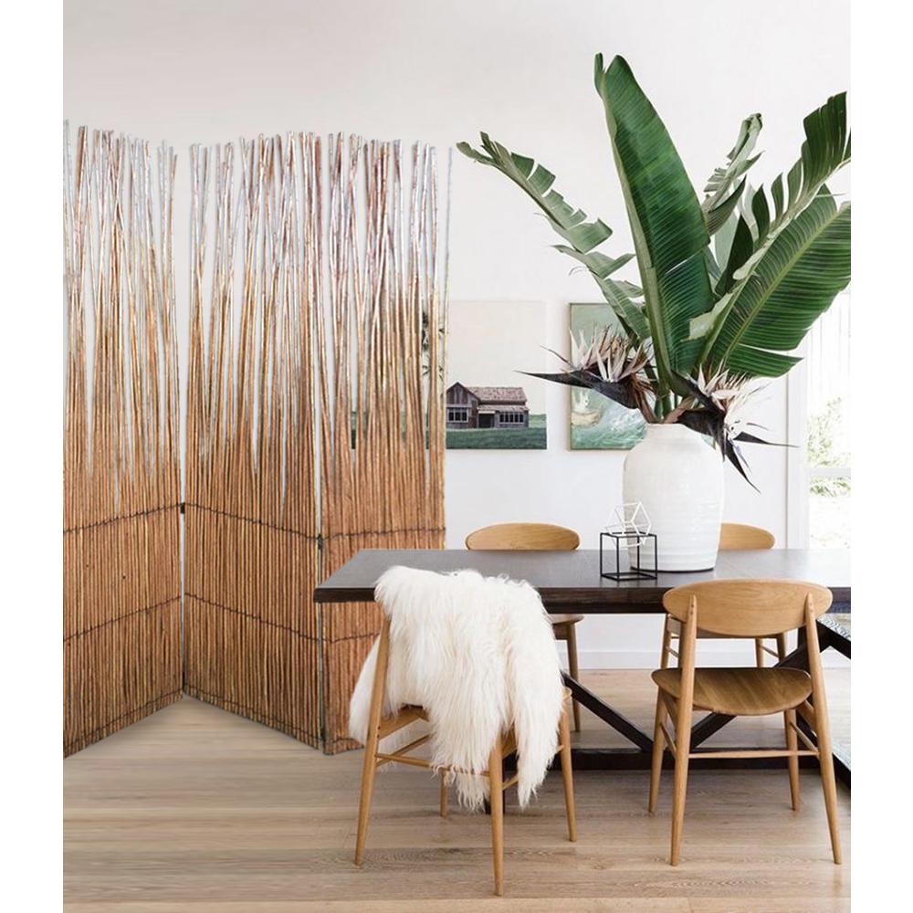 Three Panel Natural Willow Room Divider Screen - 348672. Picture 4
